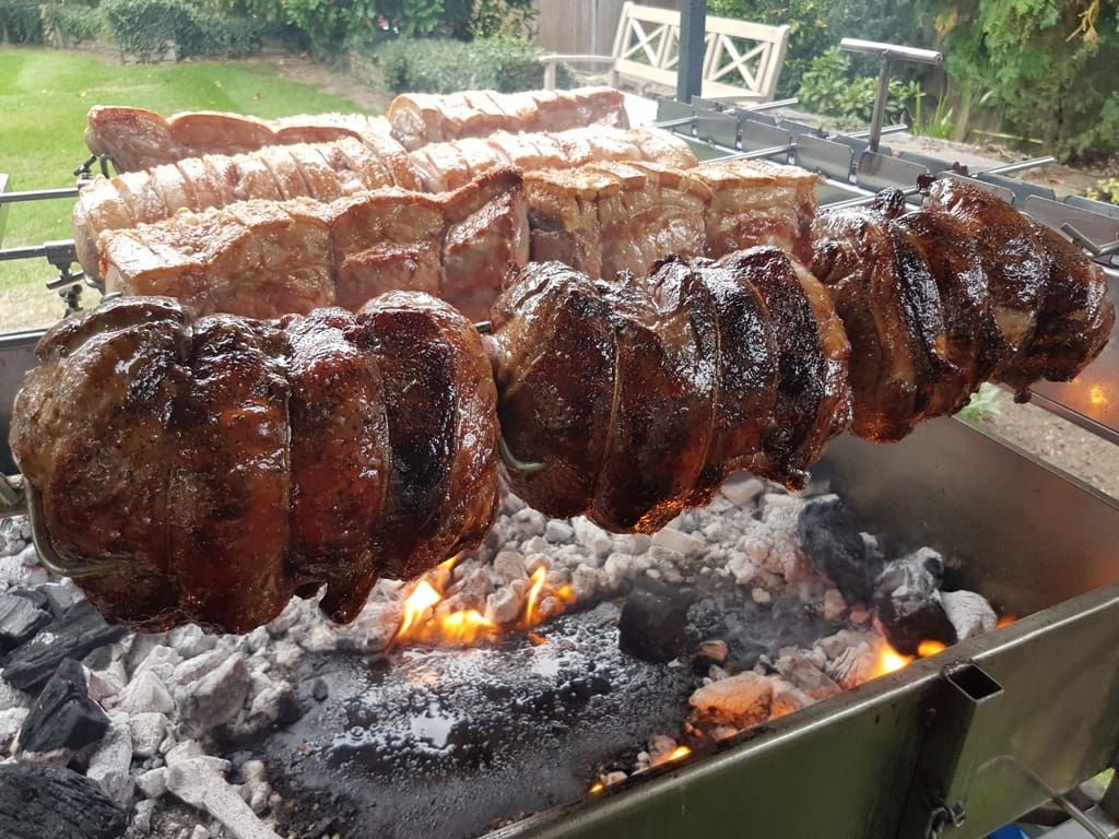 Lamb roasting on the spit