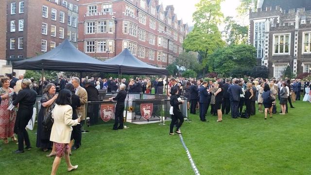 A corporate event in a London square