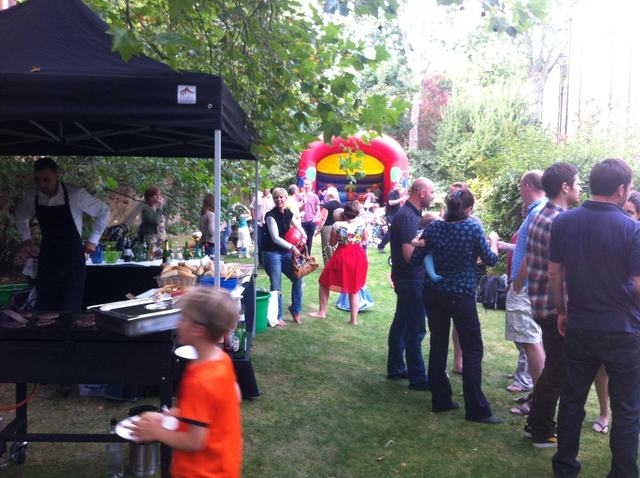 A garden party in full swing