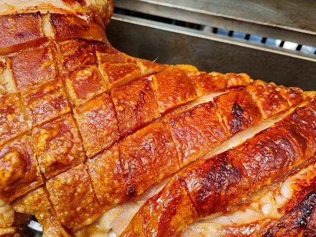 Golden hog roast crackling